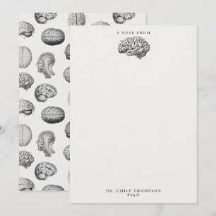 Cartão De Notas Ilustrações de Anatomia do Cérebro Biologia Psicól