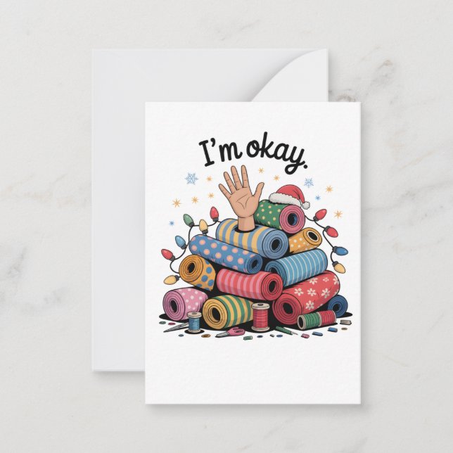 Cartão De Notas I'm Okay Funny Quilting Christmas Lovers (Frente)