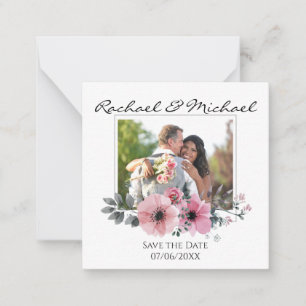 Cartão De Notas Imagem Personalizada Floral da Watercolor Salvar a