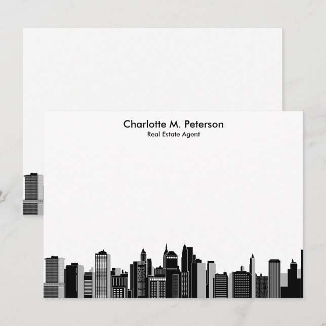 Cartão De Notas Imobilizadores imobiliários Elegante (Frente/Verso)