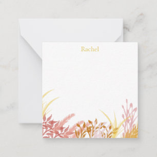 Cartão De Notas Impressão de Natureza de Aquarela em Cor de Outono