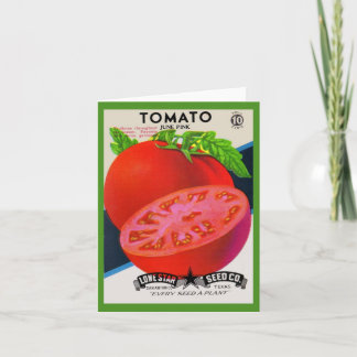 Cartão De Notas impressão de tomate de pacote de semente dos anos 