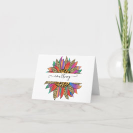 Cartão De Notas Impressão personalizada de arco-íris e oncinha