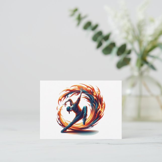 Cartão De Notas Incêndio Na Rua Bredance Com Energia Urbana (Em pé/Frente)