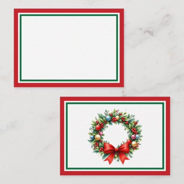 Cartão De Notas Inclua uma nota pessoal com o seu presente de Nata (Frente/Verso)