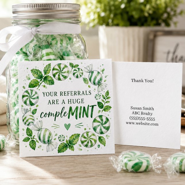 Cartão De Notas Indicação Comple MINT Pop By (Comple - MINT referral thank you pop by card)