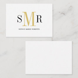 Cartão De Notas iniciais de monograma de três letras modernas nome