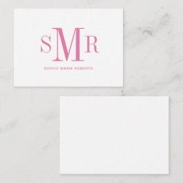 Cartão De Notas Iniciais de monograma modernas de três letras para