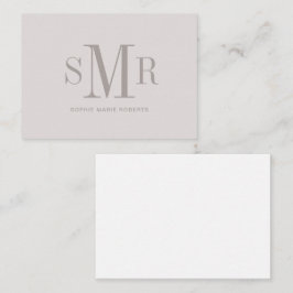 Cartão De Notas Iniciais de monograma moderno de três letras nome