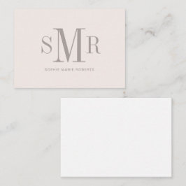 Cartão De Notas Iniciais de monograma moderno de três letras nome 