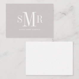 Cartão De Notas Iniciais de monograma moderno de três letras nome