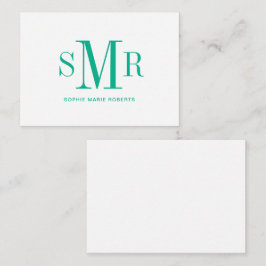 Cartão De Notas iniciais de monograma moderno de três letras nome 