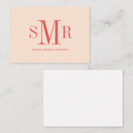 Cartão De Notas iniciais de monograma moderno de três letras nome