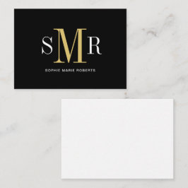 Cartão De Notas Iniciais de monograma moderno de três letras nome 