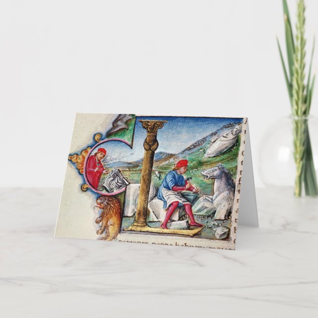 Cartão De Notas Inicial historiada 'L' (Frente)