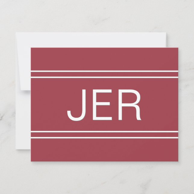 Cartão De Notas Inicial Minimalista Moderna Simples Monogramada Ve (Frente)