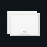 Cartão De Notas Initial Monogram Dark Brown Border Professional<br><div class="desc">This design features a thin double border with space for a monogram and name/text at the bottom. Click the customize button if you would like to adjust the design elements and/or further modify the text! Variations of this design, additional colors, as well as coordinating products are available in our shop,...</div>