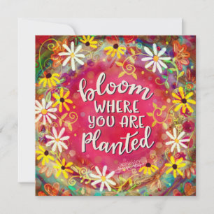 Cartão De Notas Inspirivência "Bloom where you are Plantar"