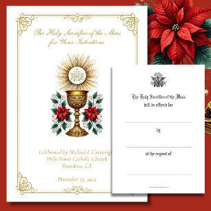 Cartão De Notas Intenções da Missa Católica de Natal Lembrança