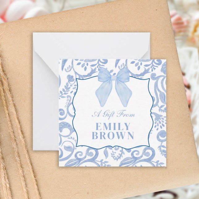 Cartão De Notas Invólucro azul de presente da avó costeira persona (Criador carregado)