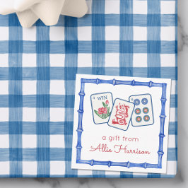 Cartão De Notas Invólucro de Azulejos e Arcos de Watercolor Mahjon