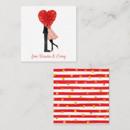 Cartão De Notas Invólucro de presentes de Casal de moto de aquarel