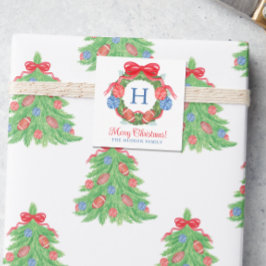 Cartão De Notas Invólucro Wreath de Futebol Watercolor de Natal