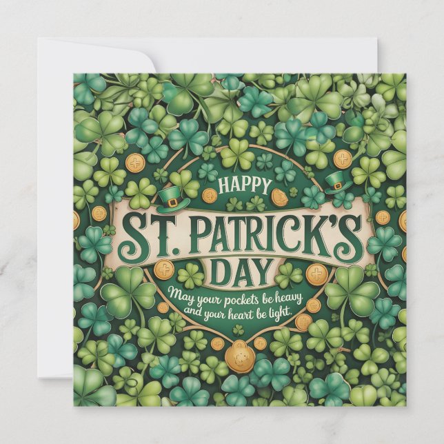 Cartão De Notas Irish Shamrock Celebration Design (Frente)