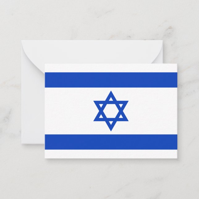 Cartão De Notas Israel bandeira azul branco padrão moderno patriót (Frente)