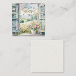 Cartão De Notas Janela floral de cor d'água do coração grateful