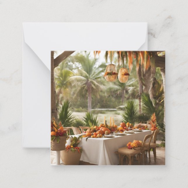 Cartão De Notas Janta de Ação de Graças nos Trópicos (Frente)