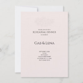 Cartão De Notas Jantar de Ensaios de Casamento Floral Rosa Elegant