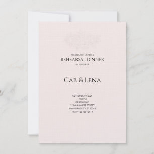 Cartão De Notas Jantar de Ensaios de Casamento Floral Rosa Elegant