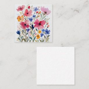 Cartão De Notas Jardim de Flores de Aquarela