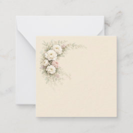 Cartão De Notas Jardim de Rosas em Aquarela para um Casamento Atem