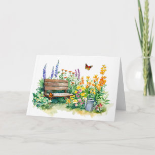 Cartão De Notas Jardim de Verão com Borboletas