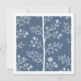 Cartão De Notas Jardim Floral Etéreo em Azul Ardósia