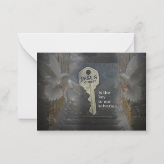 Cartão De Notas Jesus Cristo a chave para a salvação (Frente)