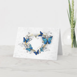 Cartão De Notas Jewelry Heart with Butterflies Morpho