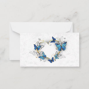 Cartão De Notas Jewelry Heart with Butterflies Morpho