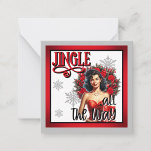 Cartão De Notas Jingle all the Way Pinup Antigo