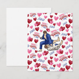 Cartão De Notas Jiu Jitsu BJJ Valentine’s Day Card in White