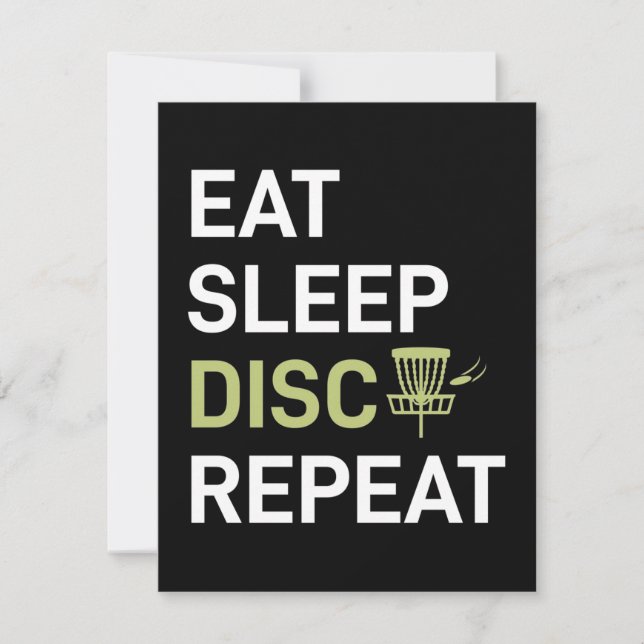 Cartão De Notas Jogador de Disc Golf | Comer Dormir Disc Golf Repe (Frente)