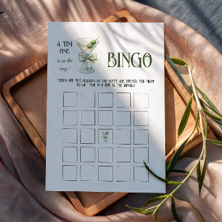 Cartão De Notas Jogo de Bingo para Chá de Bebê Retro A Tini One Ma