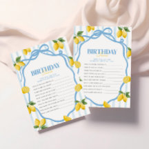 Jogo do primeiro aniversario Girls Blue Lemon Amal