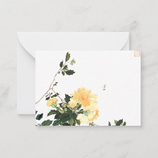 Cartão De Notas Ju Lian - Insetos e Flores enquadrados (Frente)