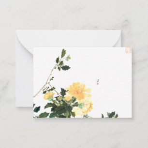 Cartão De Notas Ju Lian - Insetos e Flores enquadrados