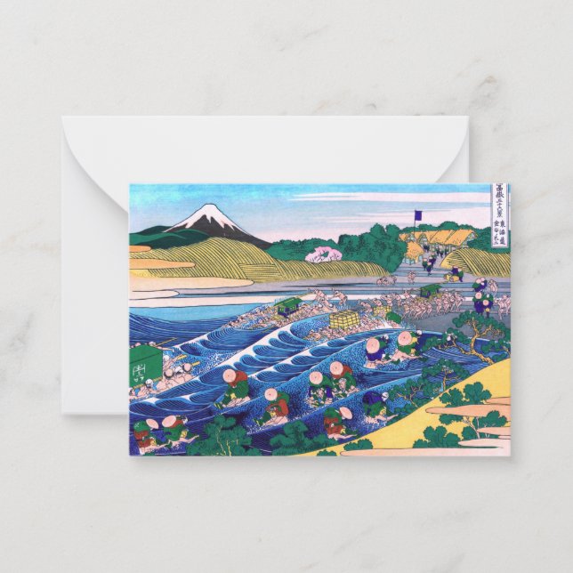 Cartão De Notas Katsushika Hokusai - Fuji do Kanaya no Tokaido (Frente)
