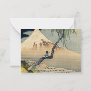 Cartão De Notas Katsushika Hokusai - Menino Vivendo o Monte Fuji