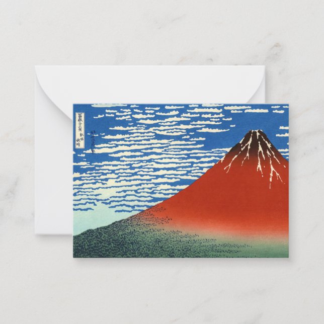 Cartão De Notas Katsushika Hokusai - Vento fino, Bom dia (Frente)